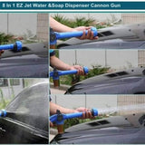 Water Cannon 8 in 1 Turbo Water Spray Gun for Car Washing/Gardening Car Wash, Home Cleaning with inbuilt Soap Dispenser Tank