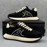 Men's Sneakers, Black and White, Lace-Up Style, Casual Athletic Shoes