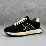 Men's Sneakers, Black and White, Lace-Up Style, Casual Athletic Shoes