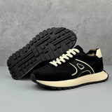 Men's Sneakers, Black and White, Lace-Up Style, Casual Athletic Shoes