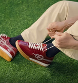 Men's Sneakers Red, Lace-Up Style