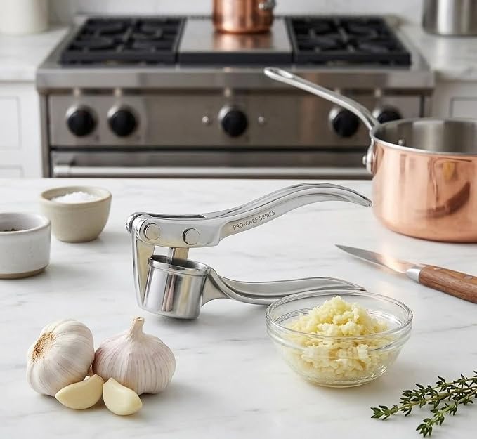 Stainless Steel Garlic Press Crusher